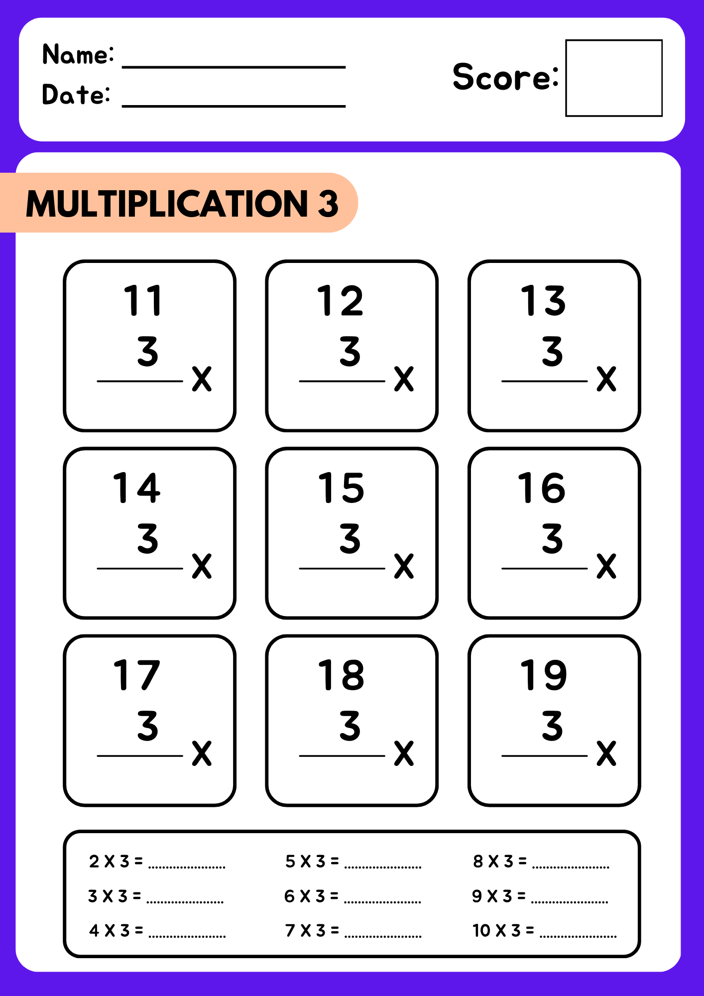 Download PDF of Multiplication Workbook for Grades 3 and 4 of ...